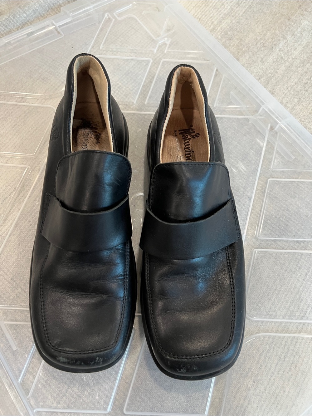 Naturino Black Leather Slip-On Loafers